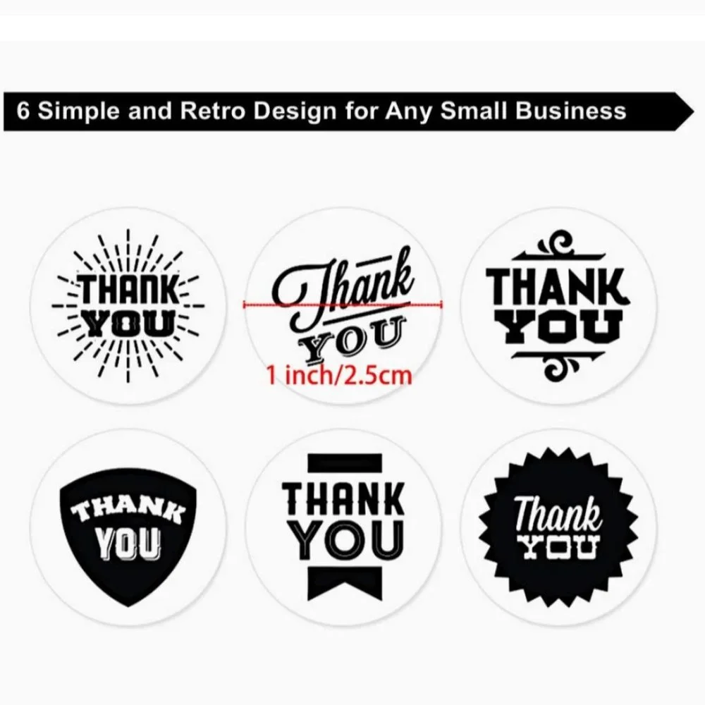 100 Retro Thank You Stickers 1